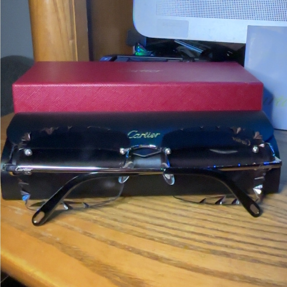 Silver Big C Cartier Rimless Sunglasses #cartier #sunglasses #luxury - Picture 3 of 8